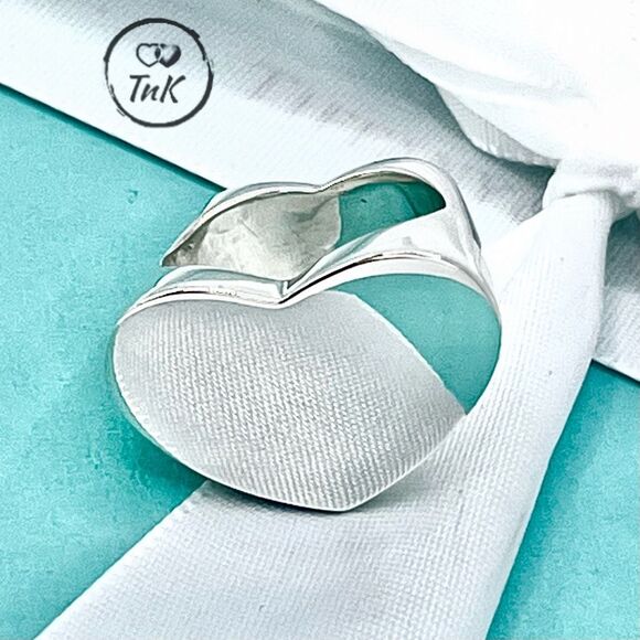 Like New Tiffany & Co Paloma Picasso Double Modern Heart Ring - Silver - sz 7 - Picture 8 of 15